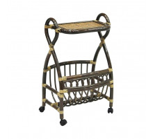 Столик с подставкой для газет Classic Rattan 17/17 из ротанга на колесиках Столик с подставкой для газет Classic Rattan 17/17 из ротанга на колесиках