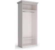 Шкаф 2-х дверный с глухой дверью и зеркальной Неаполь Ясень анкор светлый (патина "серебро") Шкаф 2-х дверный с глухой дверью и зеркальной Неаполь Ясень анкор светлый (патина "серебро")