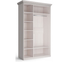 Шкаф 3-х дверный с глухой и зеркальной дверью Неаполь Ясень анкор светлый (патина "серебро") Шкаф 3-х дверный с глухой и зеркальной дверью Неаполь Ясень анкор светлый (патина "серебро")