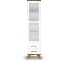 Шкаф-витрина 450 Вега Скандинавия (глянец, белый + дуб каньон) Шкаф-витрина 450 Вега Скандинавия (глянец, белый + дуб каньон)