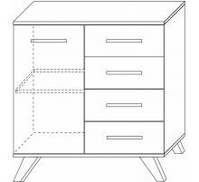 Комод 900 Вега Скандинавия (глянец, белый + дуб каньон) Комод 900 Вега Скандинавия (глянец, белый + дуб каньон)