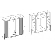 Пятистворчатый шкаф Gravita (Гравита) GRAV-33 Распродажа с экспозиции Пятистворчатый шкаф Gravita (Гравита) GRAV-33 Распродажа с экспозиции
