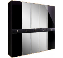 Пятистворчатый шкаф для одежды с зеркалом Rimini Solo РМШ1/5 (s) (черный) Пятистворчатый шкаф для одежды с зеркалом Rimini Solo РМШ1/5 (s) (черный)