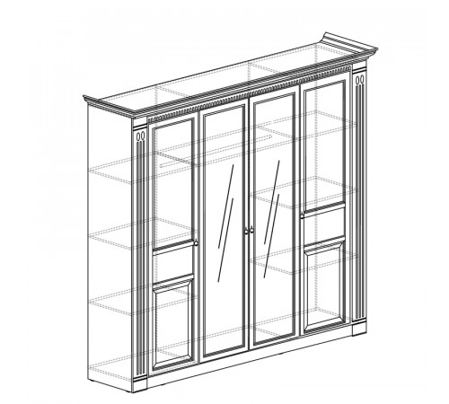 Шкаф четырехдверный с зеркалами Лючия 203 светлый Шкаф четырехдверный с зеркалами Лючия 203 светлый